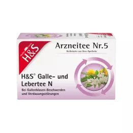 H&amp;S tulžies ir kepenų arbatos N filtrų maišeliai, 20X2,0 g