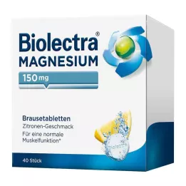 BIOLECTRA Magnio 150 mg citrinos šnypščiosios tabletės, 40 vnt