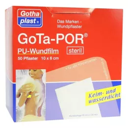 GOTA-POR PU Žaizdų plėvelė 10x6 cm sterilus tinkas, 50 vnt