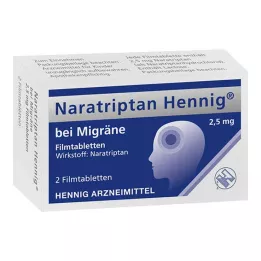 NARATRIPTAN Hennig for Migraine 2,5 mg plėvele dengtos tabletės, 2 vnt