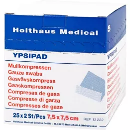 MULLKOMPRESSEN Ypsipad 7,5x7,5 cm sterilus 8 sluoksnių, 25x2 vnt