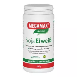 MEGAMAX Sojų baltymų vanilės milteliai, 400 g