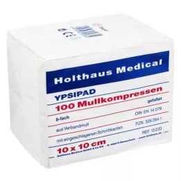 MULLKOMPRESSEN Ypsipad 10x10 cm nesterilus 8 sluoksnių, 100 vnt