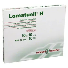 LOMATUELL H Tepalas tiulis 10x10 cm sterilus, 10 vnt