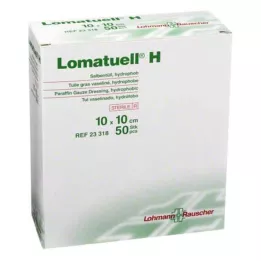 LOMATUELL H Tepalas tiulis 10x10 cm sterilus, 50 vnt