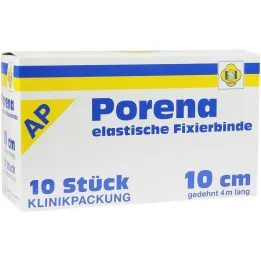 Porena elastinis marlės tvarstis 10cm be violončelės baltas, 10 vnt