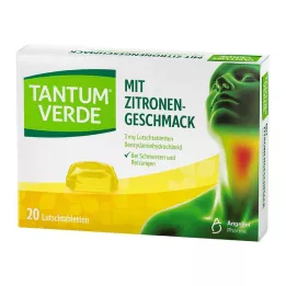 TANTUM VERDE 3 mg pastilės su citrinos skoniu, 20 vnt