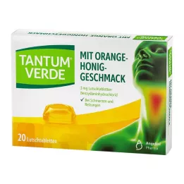 TANTUM VERDE 3 mg apelsinų-medaus skonio pastilės, 20 vnt