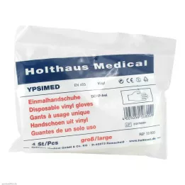 HANDSCHUHE Vienkartinis Ypsimed Vinilas didelis, 4 vnt
