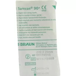 SURECAN Prievadinė kaniulė 20 Gx25 mm kampuota, 1 vnt