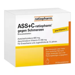 ASS + C-ratiopharm nuo skausmo šnypščiosios tabletės, 20 vnt