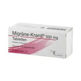 MIGRÄNE KRANIT 500 mg tabletės, 50 vnt