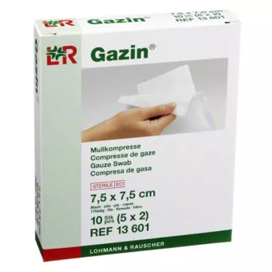 GAZIN Marlės komp. 7,5x7,5 cm sterilus 8 sluoksnių, 5X2 vnt