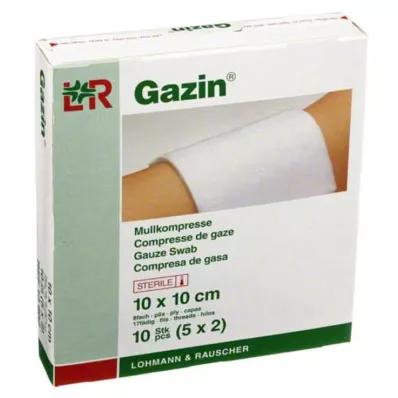 GAZIN Marlės komp.10x10 cm sterilus 8 sluoksnių, 5X2 vnt
