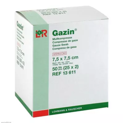 GAZIN Marlės komp. 7,5x7,5 cm sterilus 8 sluoksnių, 25X2 vnt
