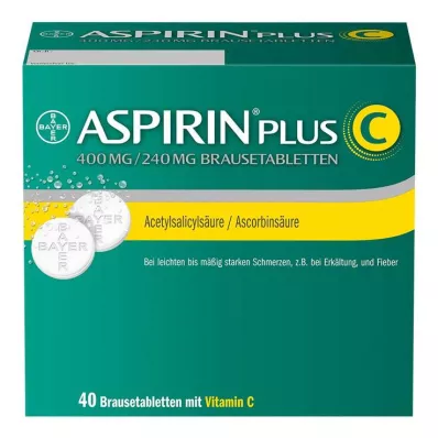 ASPIRIN plius C šnypščiosios tabletės, 40 vnt ASPIRIN plius C šnypščiosios tabletės, 40 vnt