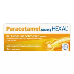 PARACETAMOL 500 mg HEXAL nuo karščiavimo ir skausmo tabletės, 20 vnt