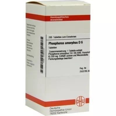 PHOSPHORUS AMORPHUS D 6 tabletės, 200 vnt