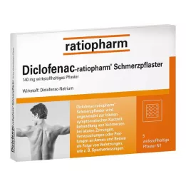 DICLOFENAC-ratiopharm skausmo pleistrai, 5 vnt