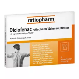 DICLOFENAC-ratiopharm skausmo pleistrai, 10 vnt