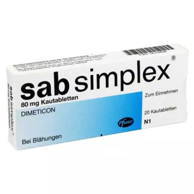 SAB simplex kramtomosios tabletės, 20 vnt SAB simplex kramtomosios tabletės, 20 vnt