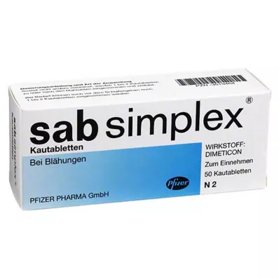 SAB simplex kramtomosios tabletės, 50 vnt SAB simplex kramtomosios tabletės, 50 vnt