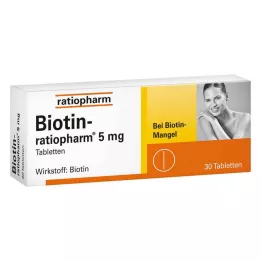 BIOTIN-RATIOPHARM 5 mg tabletės, 30 vnt
