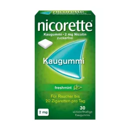 NICORETTE 2 mg šviežiai mėtų kramtomoji guma, 30 vnt