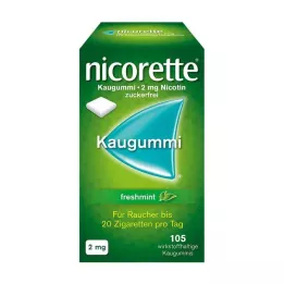 NICORETTE 2 mg šviežiai mėtų kramtomoji guma, 105 vnt