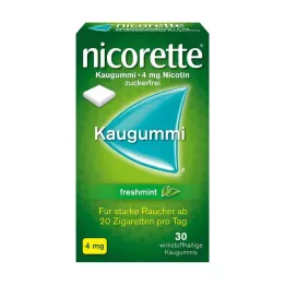 NICORETTE 4 mg šviežiai mėtų kramtomoji guma, 30 vnt
