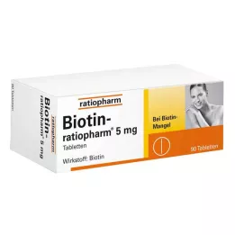 BIOTIN-RATIOPHARM 5 mg tabletės, 90 vnt
