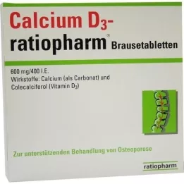 CALCIUM D3-ratiopharm šnypščiosios tabletės, 20 vnt