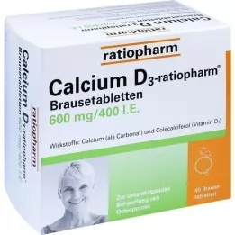 CALCIUM D3-ratiopharm šnypščiosios tabletės, 40 vnt