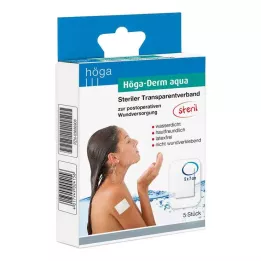 HÖGA-DERM aqua ste.Transp.Verb.m.Wundauflage 5x7 cm, 5 vnt