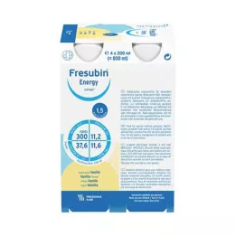 FRESUBIN ENERGY DRINK Vanilinis geriamasis butelis, 4X200 ml