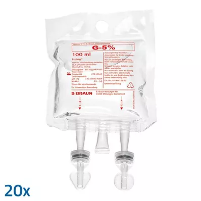 GLUCOSE 5 % B.Braun Ecobag, 20X100 ml