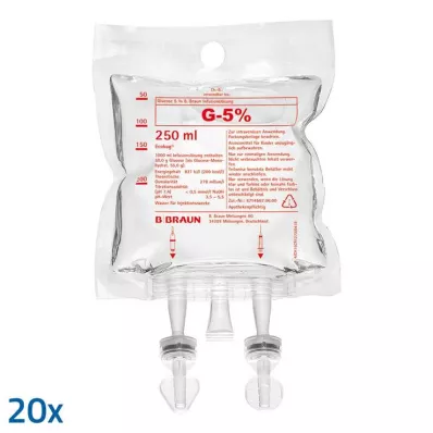 GLUCOSE 5 % B.Braun Ecobag, 20X250 ml