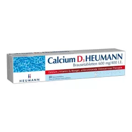 CALCIUM D3 Heumann šnypščiosios tabletės 600 mg/400 TV, 20 vnt