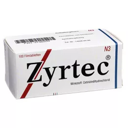 ZYRTEC Plėvele dengtos tabletės, 100 vnt