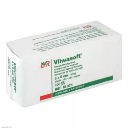 VLIWASOFT Neaustiniai kompresai 5x5 cm nesterilūs 4l., 100 vnt