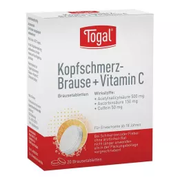 TOGAL Galvos skausmo šnypščiosios tabletės + Vit.C putojančios tabletės, 20 vnt