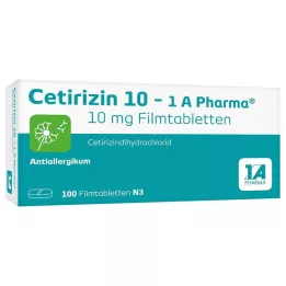 CETIRIZIN 10-1A Pharma plėvele dengtos tabletės, 100 vnt