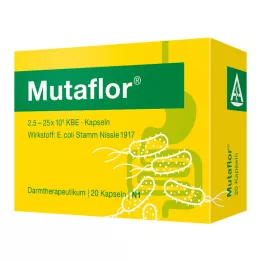 MUTAFLOR skrandyje neirios kietos kapsulės, 20 vnt