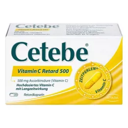 CETEBE Vitamino C pailginto atpalaidavimo kapsulės 500 mg, 180 vnt