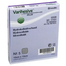 VARIHESIVE ypač plonas 10x10 cm HKV hidroaktyvus, 5 vnt