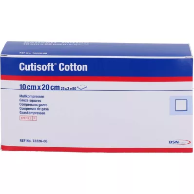 CUTISOFT Medvilnė suspausta 10x20 cm ster.8 sluoksnių, 25x2 vnt CUTISOFT Medvilnė suspausta 10x20 cm ster.8 sluoksnių, 25x2 vnt