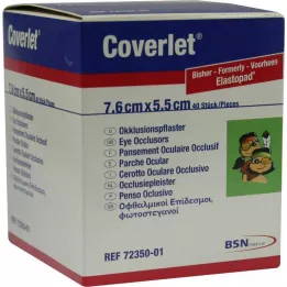 COVERLET Akių okliuzinis tinkas 55x76 mm, 40 vnt
