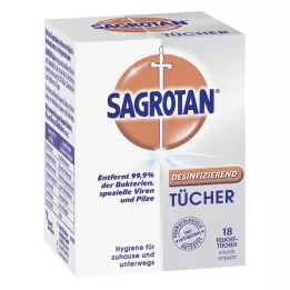 SAGROTAN Dezinfekuojančios servetėlės, 18 vnt
