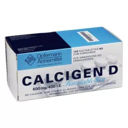CALCIGEN D 600 mg/400 I.E. kramtomosios tabletės, 120 vnt