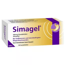 SIMAGEL Kramtomosios tabletės, 50 vnt